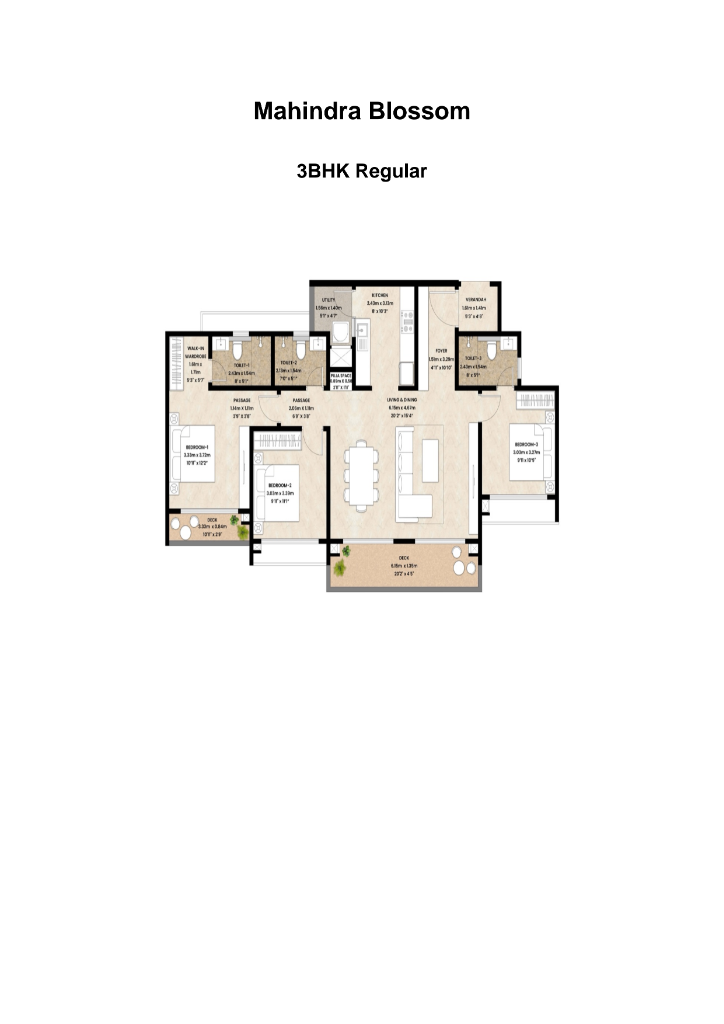3 BHK Large Floor Plan