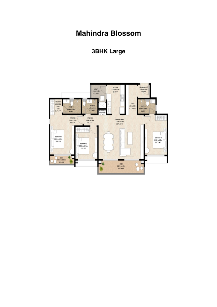3 BHK Floor Plan