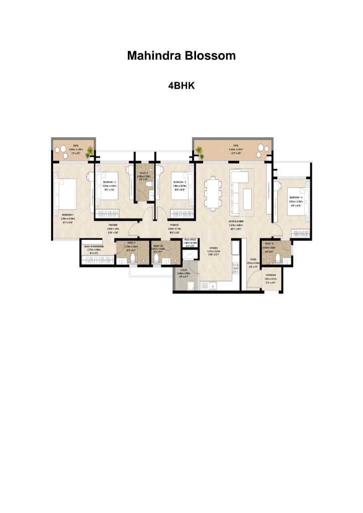 4 BHK Floor Plan